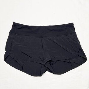 lululemon Speed Up Low-rise shorts, lined, 2.5" length, black, size 6